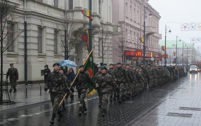 Gedimino prospekte Vilniuje skambėjo šaulių dainos