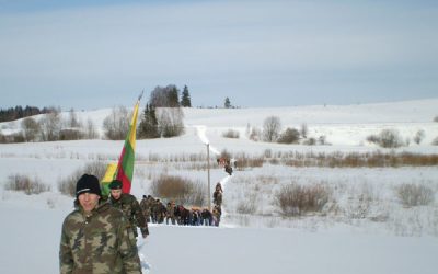 Šaulių žygis pagerbiant paskutinį Aukštaitijos partizaną