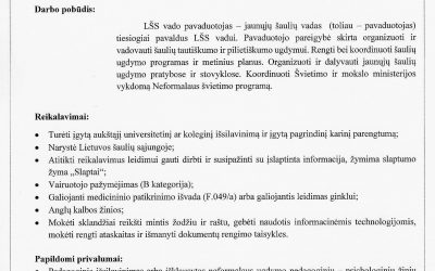 Ieškome Lietuvos šaulių sąjungos vado pavaduotojo-jaunųjų šaulių vado