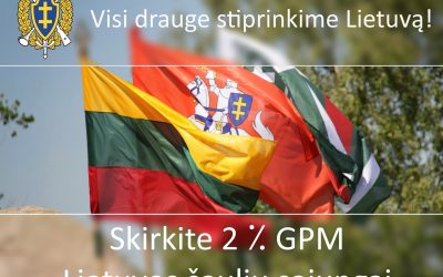 Kviečiame Šaulių sąjungai skirti 2 ⁒ GPM